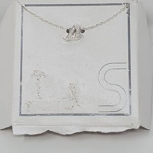 NWT FASHION MONOGRAM INITIAL S SILVER PLATED NECKLACE 18 INCH CHAIN JEWELRY Y2K